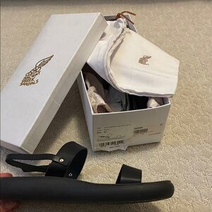 Ancient Greek Sandals Black Leather Sandals